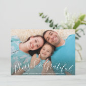 De heilige & Dankbare Foto van de Pret van de Feestdagenkaart (Staand voorkant)