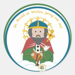 De heilige David van Wales Ronde Sticker
