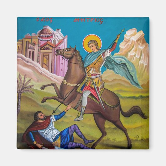 De heilige Demetrius van Thessalonica Magneet (Voorkant)