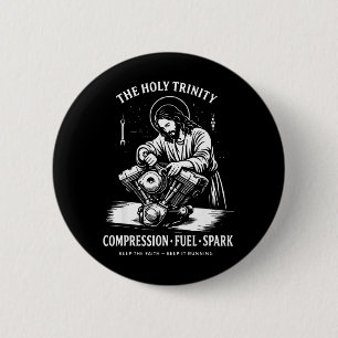 De Heilige Drie-eenheid Compressie Brandstof Vonk Ronde Button 5,7 Cm