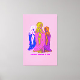 De Heilige Drie-eenheid van Pop Kleurrijke Maagden Canvas Afdruk