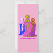 De Heilige Drie-eenheid van Pop Kleurrijke Maagden Kaart (Voorkant)