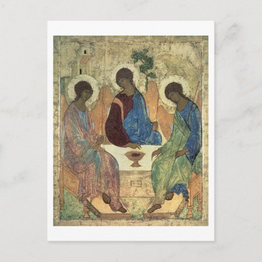 De Heilige Drievuldigheid, 1420s (tempera op het p Briefkaart (Voorkant)