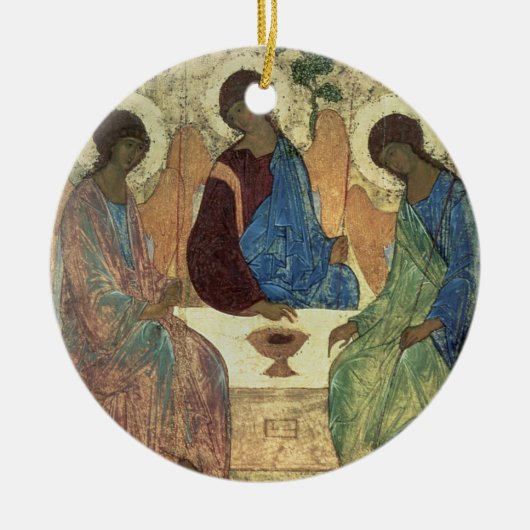 De Heilige Drievuldigheid, 1420s (tempera op het p Keramisch Ornament (Voorkant)