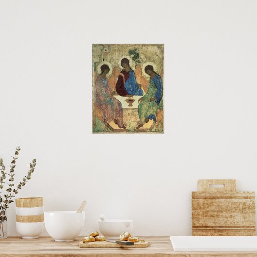 De Heilige Drievuldigheid, 1420s (tempera op het p Poster (Keuken)