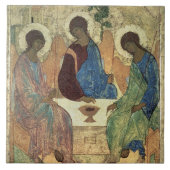 De Heilige Drievuldigheid, 1420s (tempera op het p Tegeltje (Voorkant)