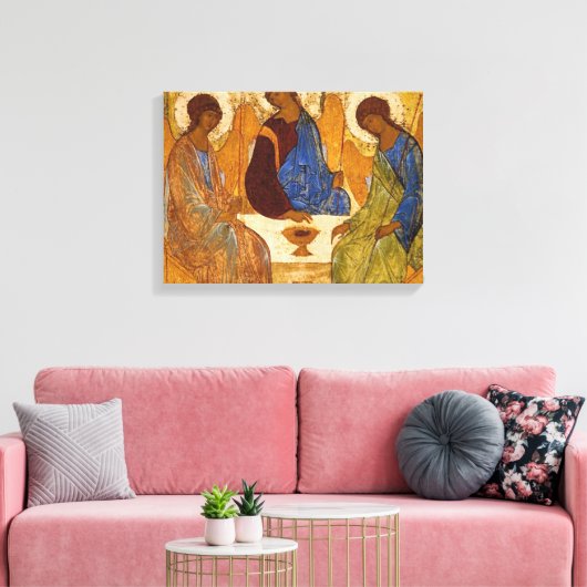 De Heilige Drievuldigheid van Andrei Rublev Canvas Afdruk (Insitu (Woonkamer))
