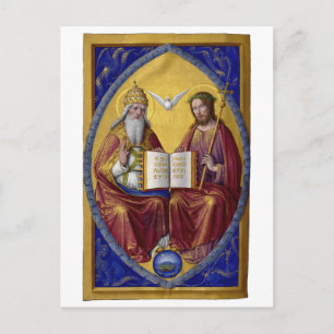De Heilige Drievuldigheid van Jean Bourdichon onge Briefkaart