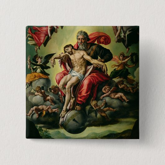 De Heilige Drievuldigheid Vierkante Button 5,1 Cm (Voorkant)