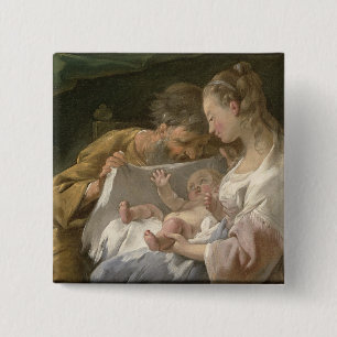 De Heilige Familie, 18e eeuw Vierkante Button 5,1 Cm