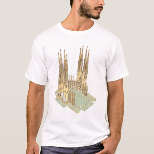 De Heilige Familie Antonio Gaudi. Barcelona Spanje T-shirt