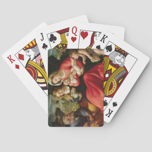 De Heilige Familie, c.1508-12 (olie op canvas) Pokerkaarten (Achterkant)