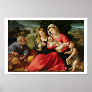 De Heilige Familie, c.1508-12 (olie op canvas) Poster