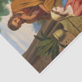 De Heilige Familie door Josef Arnold de Ouder Tissuepapier (Detail)