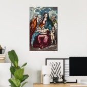 De Heilige Familie - El Greco, Grieks Poster met f (Thuiskantoor)