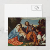 De Heilige Familie en een Shepherd, c.1510 Briefkaart (Voorkant / Achterkant)