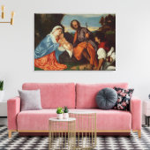 De Heilige Familie en een Shepherd, c.1510 Canvas Afdruk (Insitu (Woonkamer))