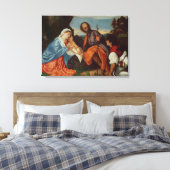 De Heilige Familie en een Shepherd, c.1510 Canvas Afdruk (Insitu (Slaapkamer))