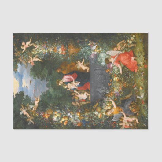 De Heilige Familie, Jan Brueghel Decoupage Tissuepapier (Voorkant)