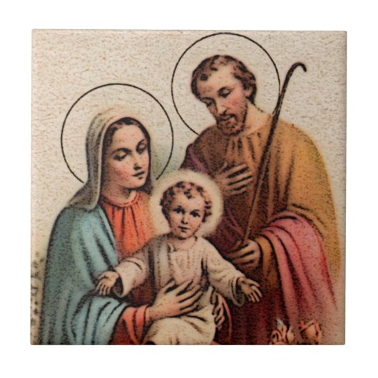 De Heilige Familie - Jezus, Mary en Joseph Tegeltje (Voorkant)