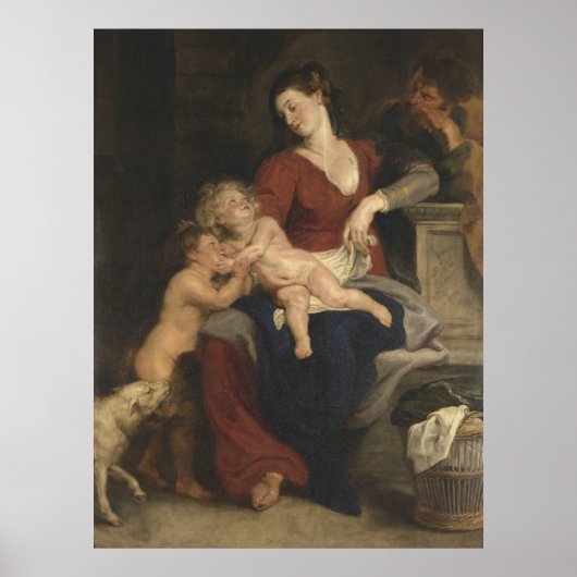 De Heilige Familie met de Mand Poster (Voorkant)