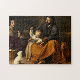 De Heilige Familie met een kleine vogel van Murill Legpuzzel