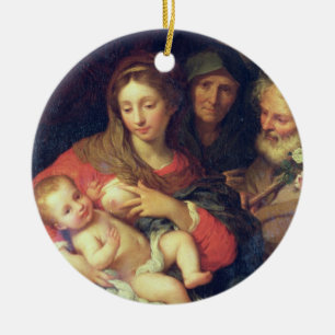 De Heilige Familie met Elizabeth (olie op het pane Keramisch Ornament