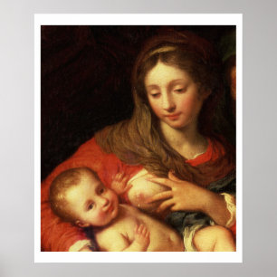 De Heilige Familie met Elizabeth (olie op het pane Poster