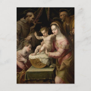 De Heilige Familie Met Heiligen door Lavinia Fonta Briefkaart