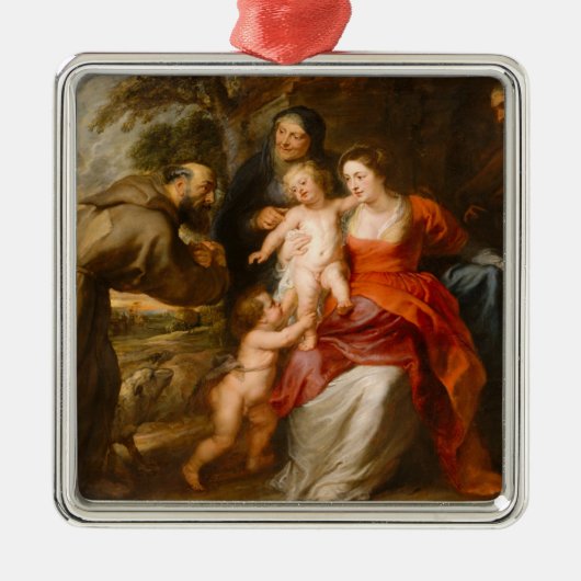 De Heilige Familie met heiligen Metalen Ornament (Voorkant)