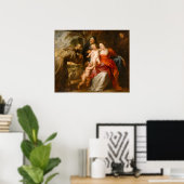 De Heilige Familie met heiligen Poster (Thuiskantoor)