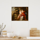 De Heilige Familie met heiligen Poster (Keuken)
