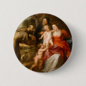 De Heilige Familie met heiligen Ronde Button 5,7 Cm (Voorkant)