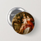 De Heilige Familie met heiligen Ronde Button 5,7 Cm (Voorkant /achterkant)