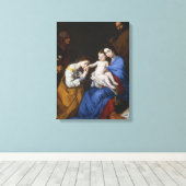 De Heilige Familie met Saints Anne en Catherine Canvas Afdruk (Insitu (Houten vloer))