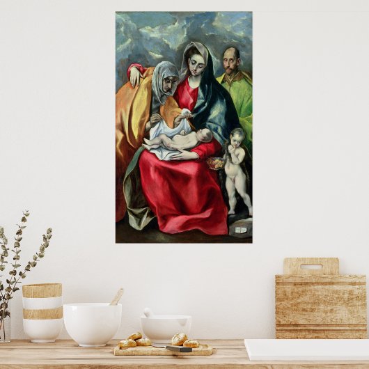 De Heilige Familie met St. Elizabeth, 1580-85 Poster (Keuken)