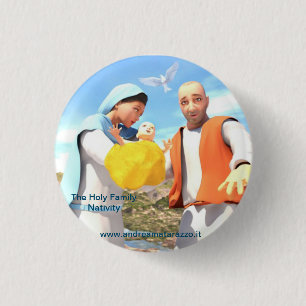 De Heilige Familie - Nativiteit Ronde Button 3,2 Cm