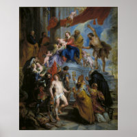 De Heilige Familie omringd door heiligen