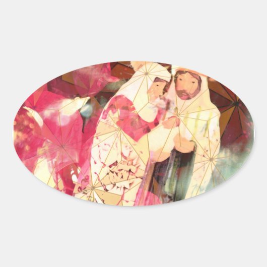 "De Heilige Familie" ~ Ovale Sticker (Voorkant)