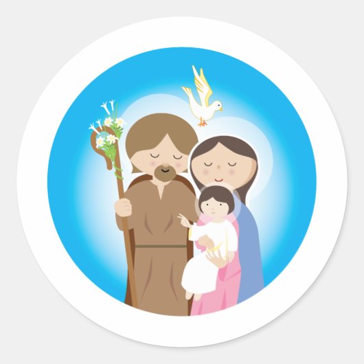 De Heilige Familie Ronde Sticker (Voorkant)