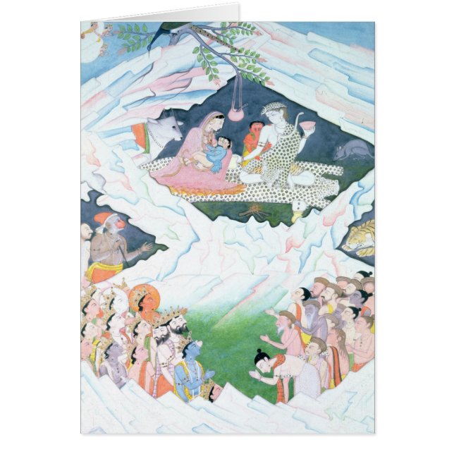 De Heilige Familie Shiva en Parvati (Voorkant)