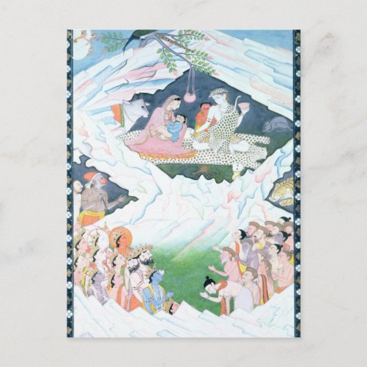 De Heilige Familie Shiva en Parvati Briefkaart (Voorkant)