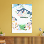 De Heilige Familie Shiva en Parvati Canvas Afdruk (Insitu (Woonkamer))