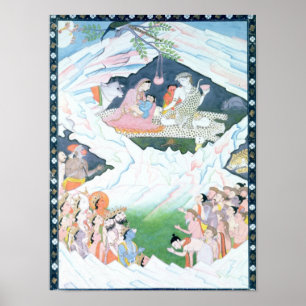 De Heilige Familie Shiva en Parvati Poster