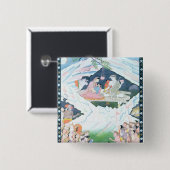 De Heilige Familie Shiva en Parvati Vierkante Button 5,1 Cm (Voorkant /achterkant)