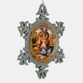 De Heilige Familie Tin Sneeuwvlok Ornament (Links)