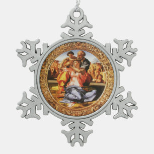 De Heilige Familie Tin Sneeuwvlok Ornament