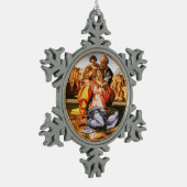 De Heilige Familie Tin Sneeuwvlok Ornament (Links)