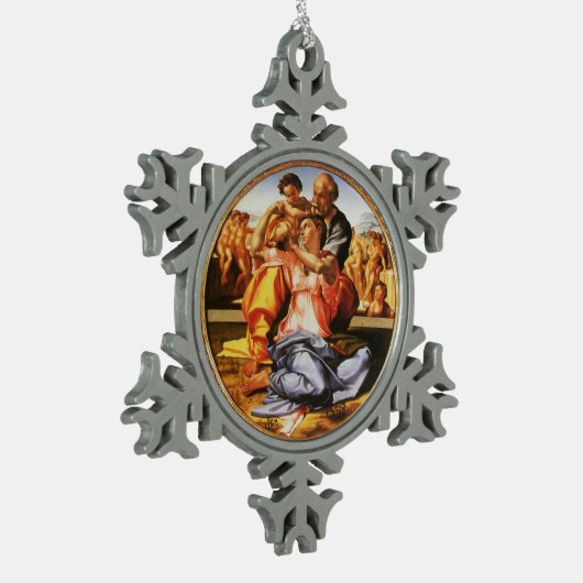 De Heilige Familie Tin Sneeuwvlok Ornament (Links)