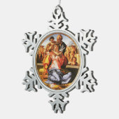 De Heilige Familie Tin Sneeuwvlok Ornament (Rechts)